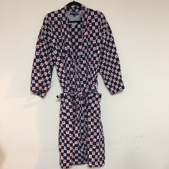 Tommy Hilfiger Other - Vtg Tommy Hilfiger Robe Lounge Blue Sports Logo M